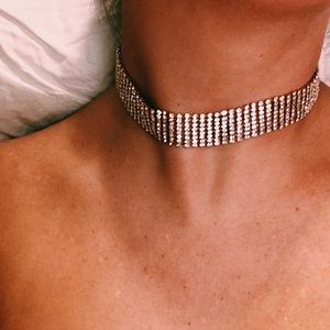 Faux diamond choker